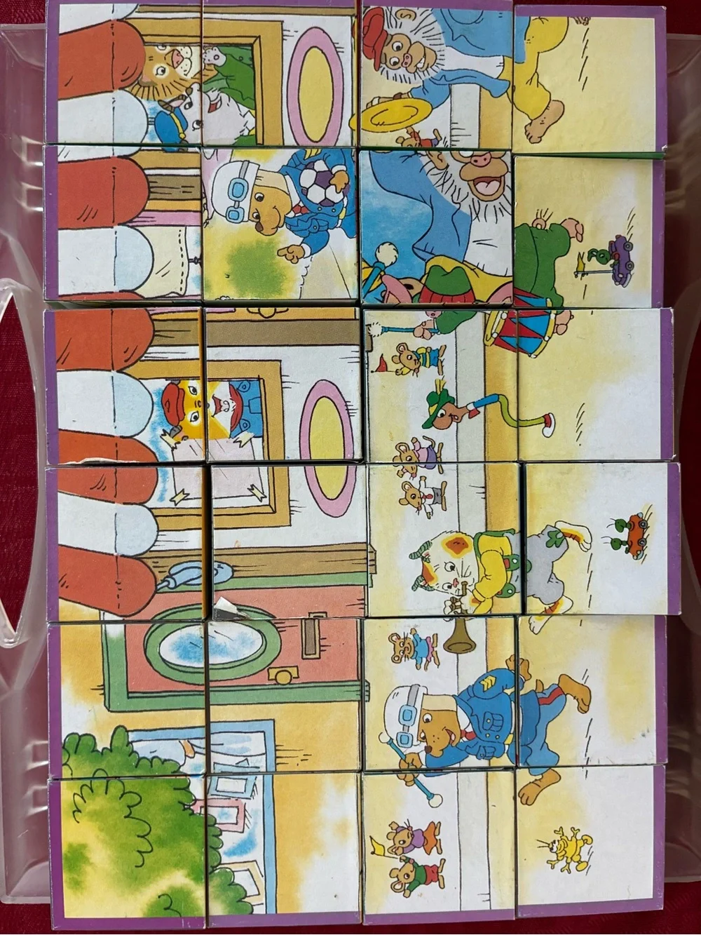 Vintage Richard Scarry Busytown 24 Wooden Blocks Puzzle with Carrying Case